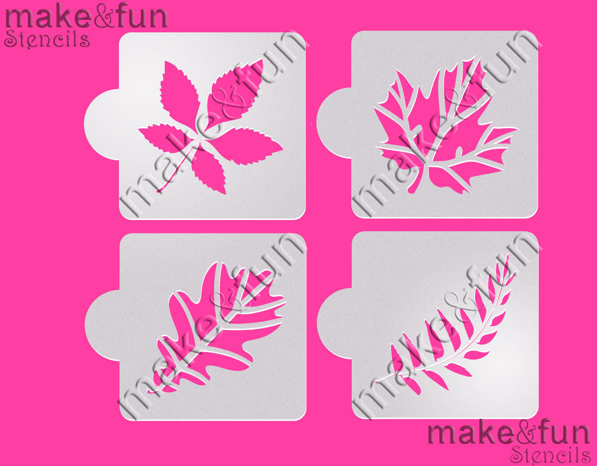4 pcs Leaf Cake Stencil, Airbrushing, Craft Stencil|Fellmuster Schablonen, Airbrush und Royal Icing