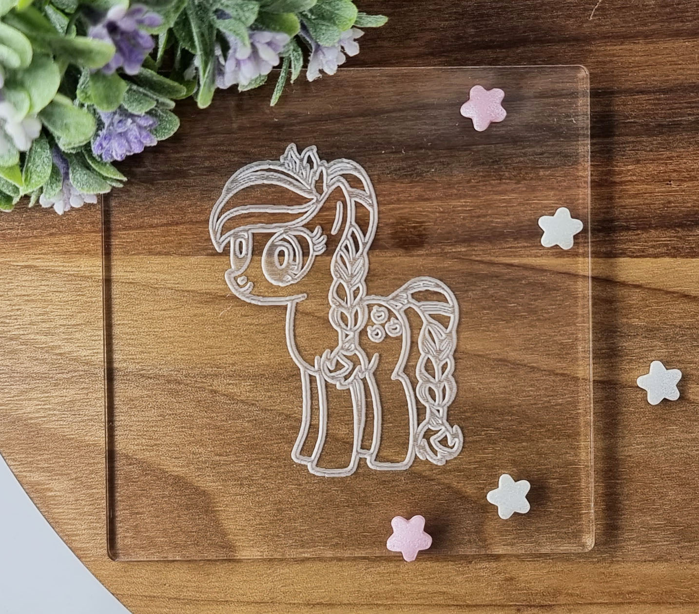 Birthday Pony Embosser Stamp|Designer Fondant Embosser Stamp