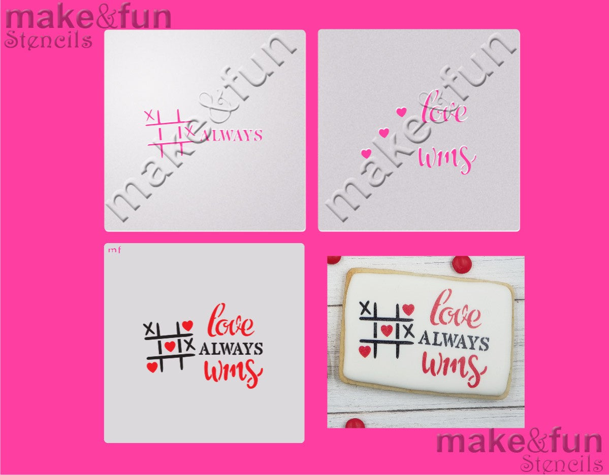 5.5"x5.5" Cookie Stencil, Valentines Craft Stencil|Fellmuster Schablonen, Airbrush und Royal Icing