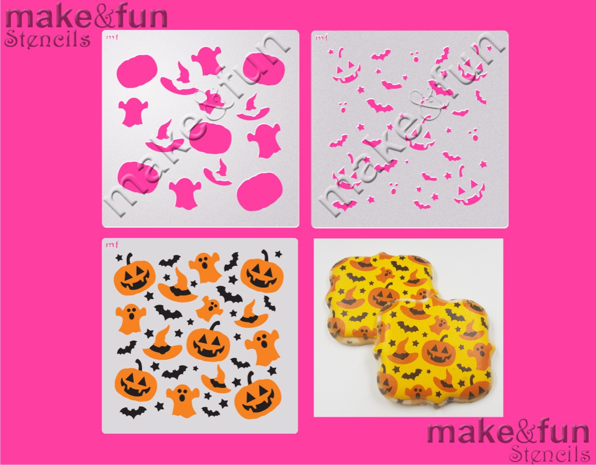 2 Piece Stencil set, Cookie Stencil Halloween Stencil