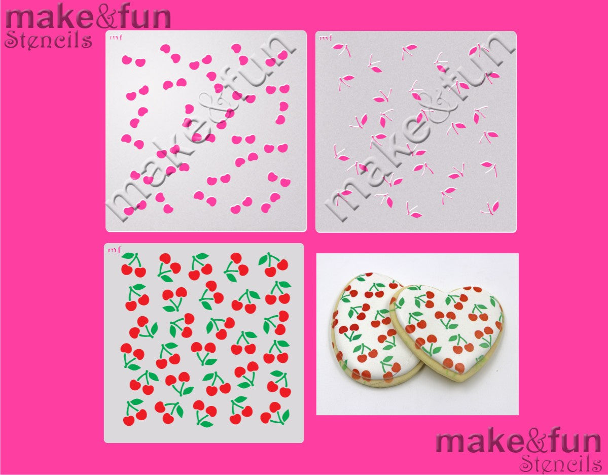 2 Piece Stencil set, Cherry Cookie Stencil Airbrushing