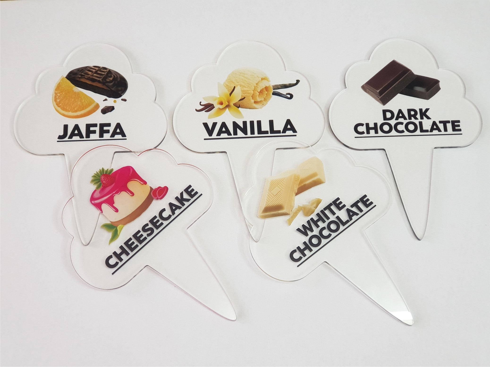 24pcs Gelato Flavor Markers, Ice Cream Labels, Flavor Tags,Gelato Stickers, Ice Cream Sticks