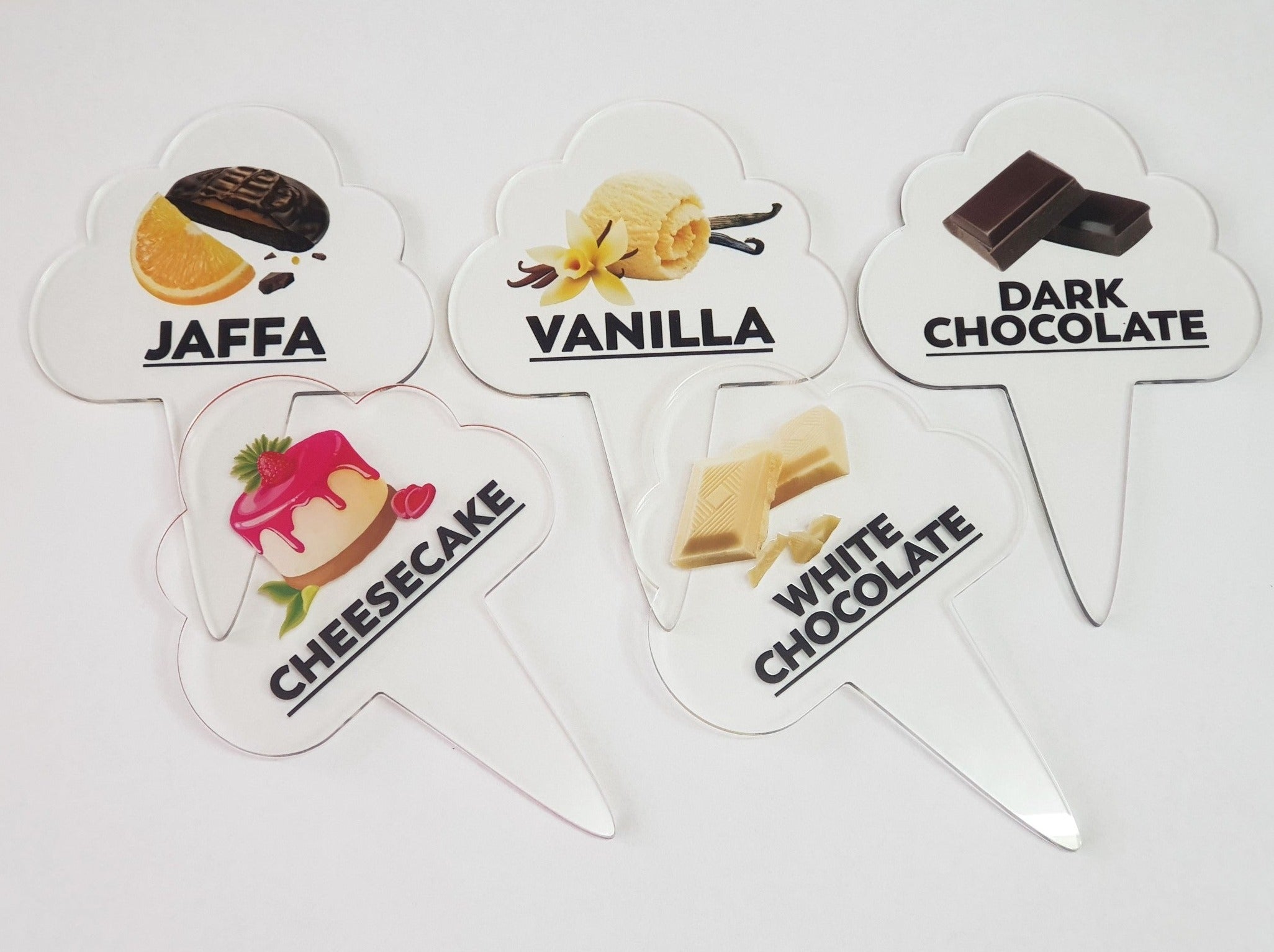 40 pcs Gelato Flavor Markers, Ice Cream Labels, Flavor Tags, Gelato Stickers, Ice Cream Sticks