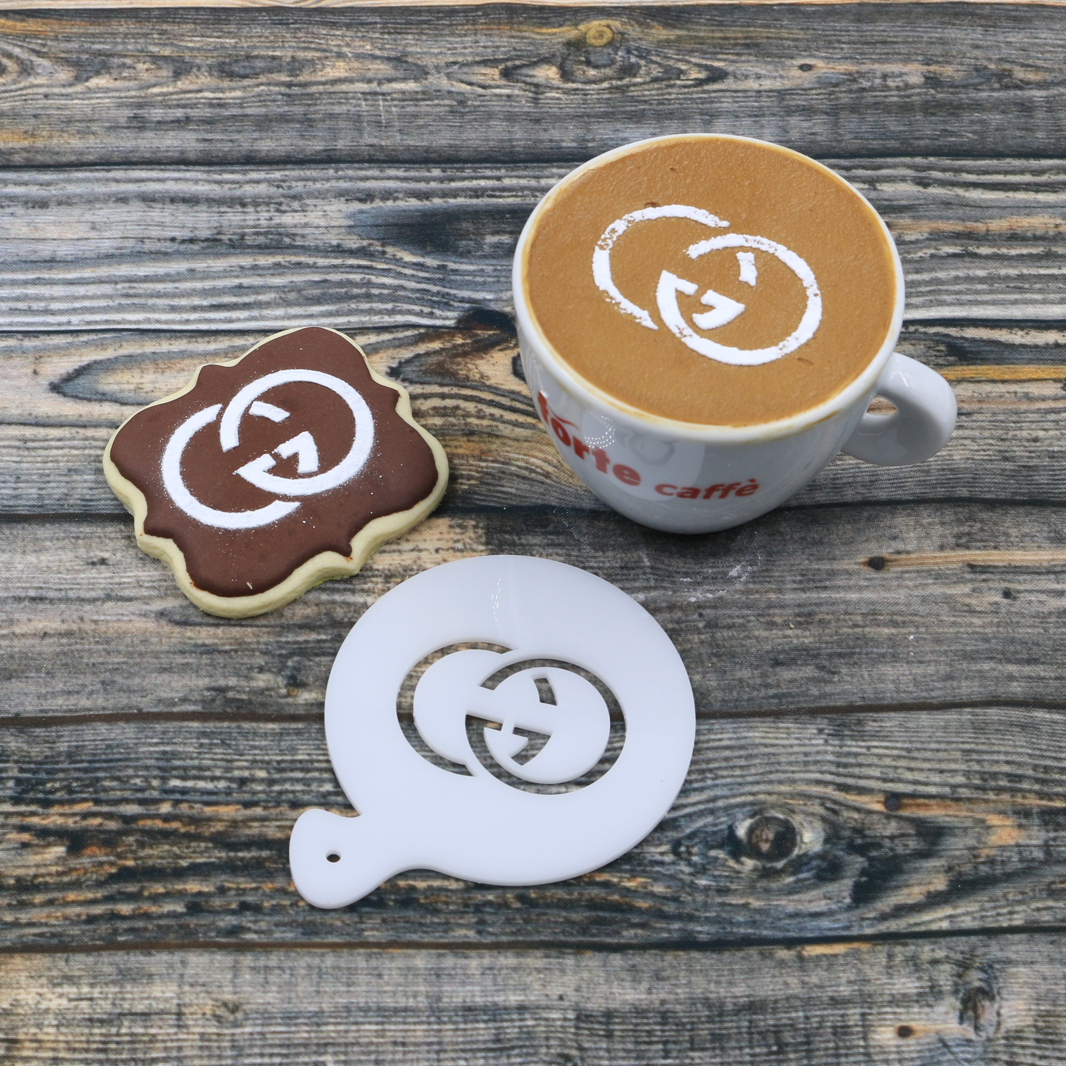 Coffee Stencil, Cookie Stencil, LV Stencil  Coffee stencils, Wine cookies,  Cookie decorating icing