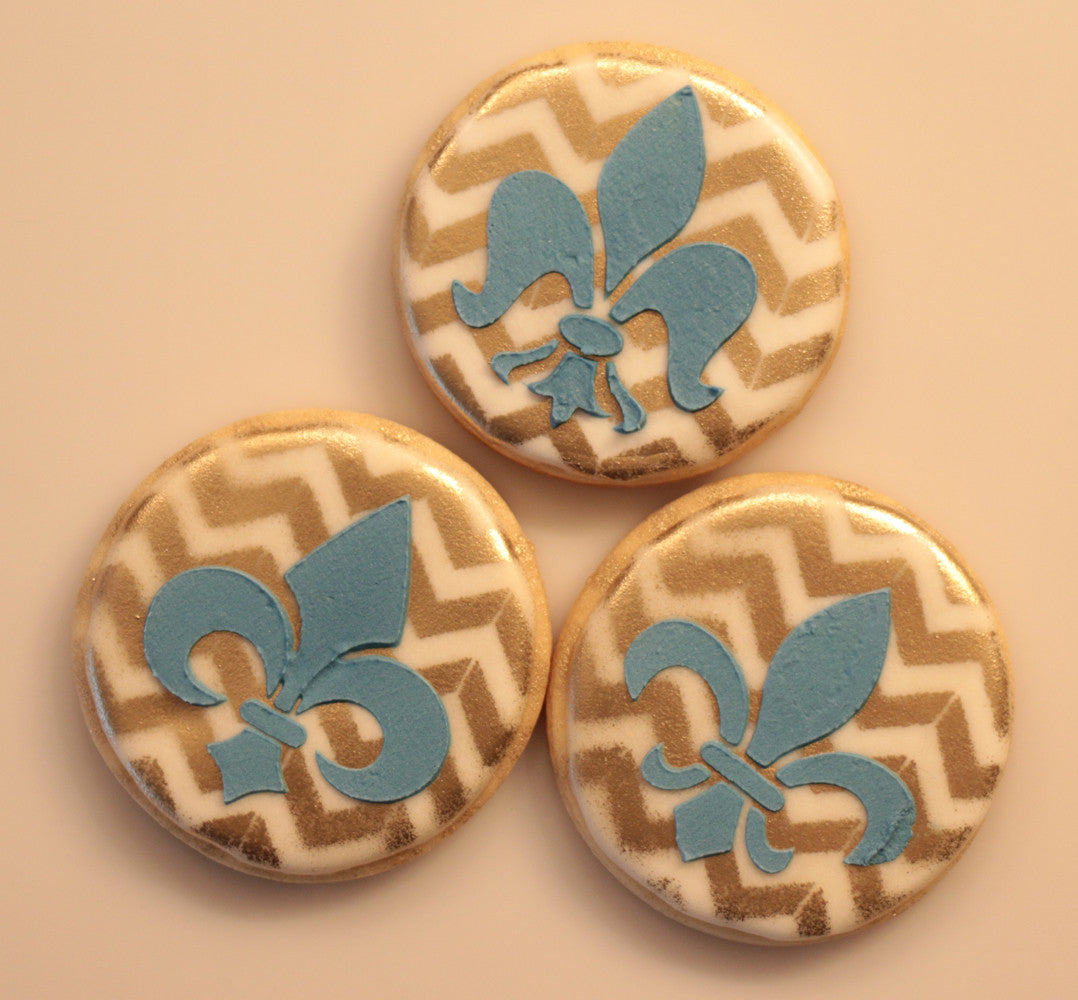 4 pcs Fleur de Lis Cake Stencil, Cookie Stencil|4 Stück Fleur de Lis Schablonen, Airbrush und Royal Icing