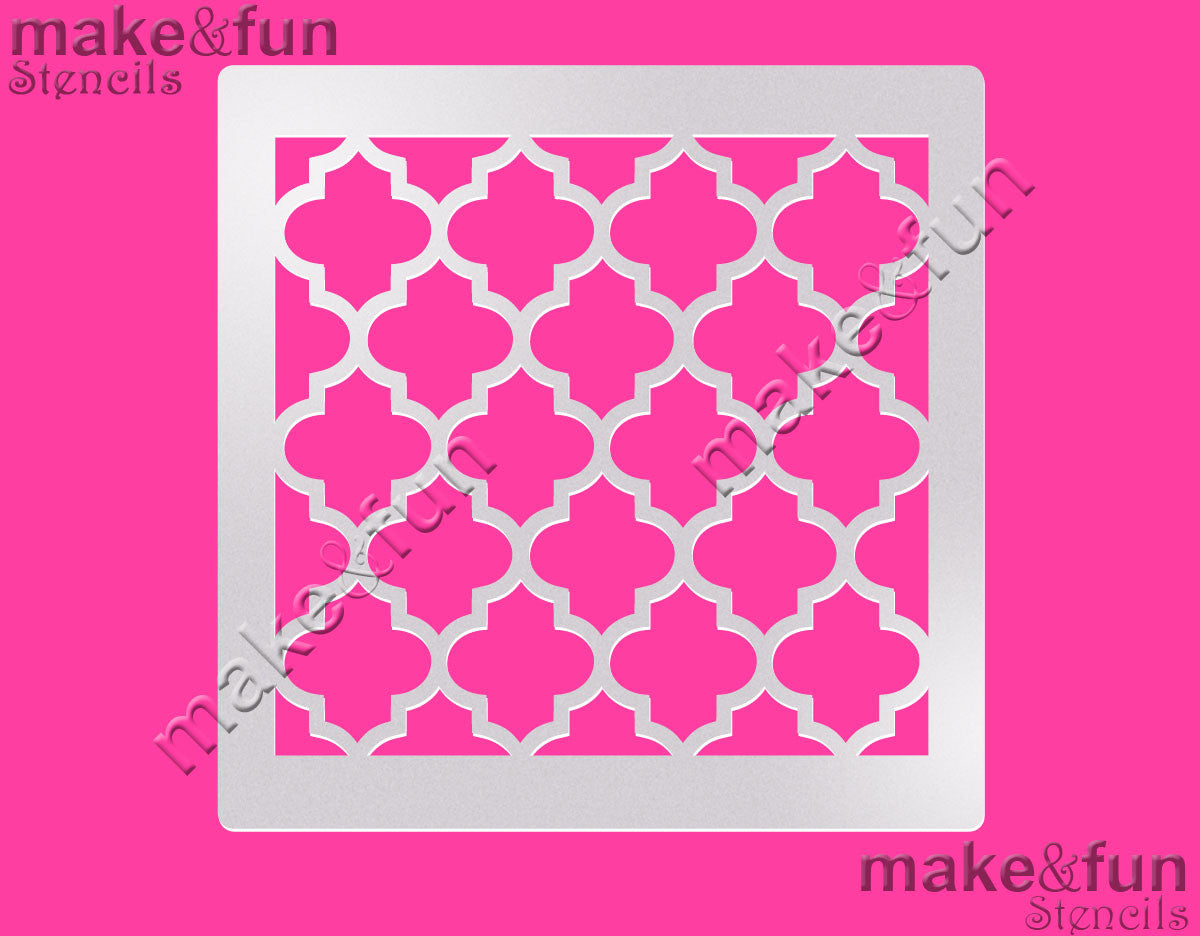 Quatrefoil Cake Stencil, Airbrushing|Quatrefoil Schablonen, Royal Icing Schablone
