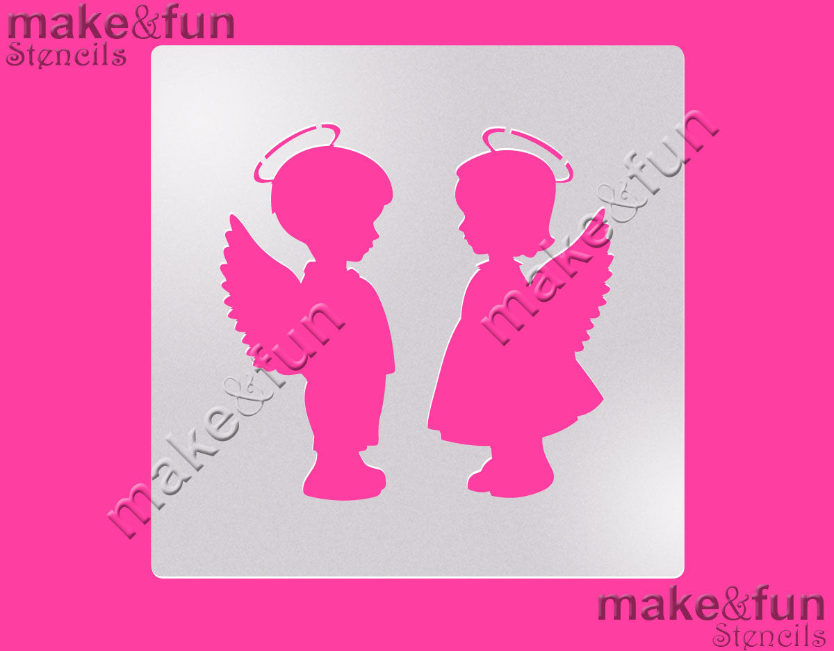 Angels Cake Stencil, Airbrushing Cookie Stencil|Engel Schablonen, Airbrush und Royal Icing