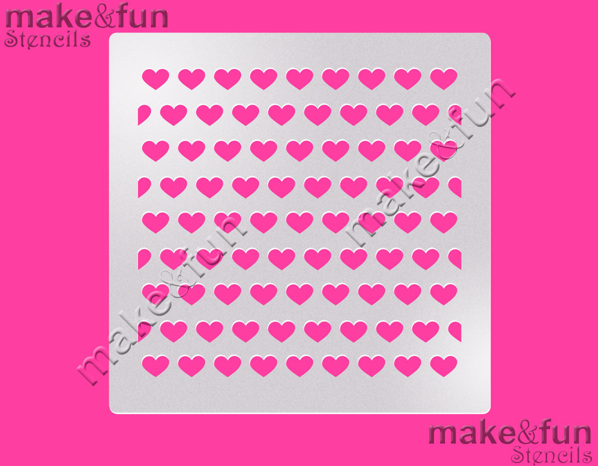 Small Hearts Pattern Cake Stencil, Cookie Stencil|Herz Schablonen, Airbrush und Royal Icing