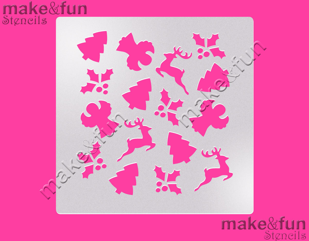 Christmas Cookie Stencil, Airbrush Stencil|Weihnachten Schablone, Torten Schablonen