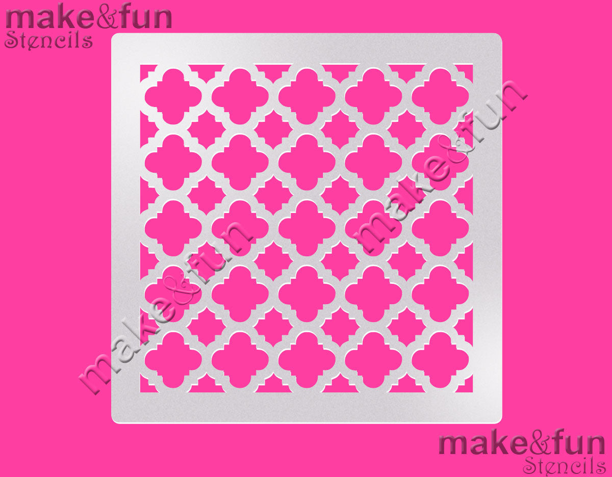 Quatrefoil Cake Stencil, Airbrushing|Quatrefoil Schablonen, Royal Icing Schablone