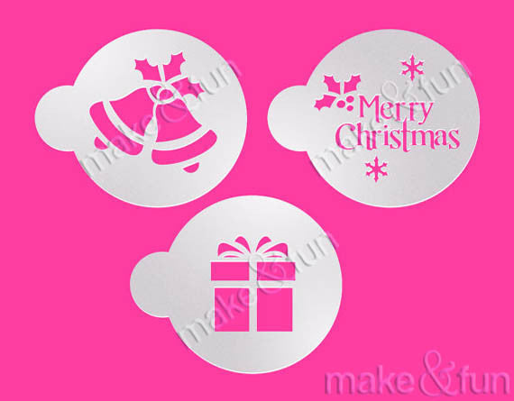 3 pcs Christmas Stencil, Cookie Stencil, Cake Stencil