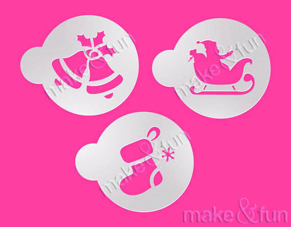 3 pcs Christmas Stencil, Cookie Stencil, Cake Stencil