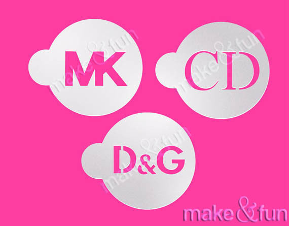 3 pcs Designer Cookie Stencils, Cake stencil, 3 Stück Designer Schablon