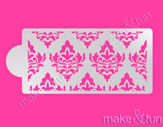 Damask Cake Stencil, Cookie Stencil, Decoupage|Damask Bordüre Torten Schablonen,Royal Icing