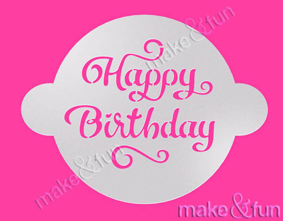 Happy Birthday Cake Stencil, Airbrush Stencil|Geburtstag Schablonen, Airbrush und Royal Icing