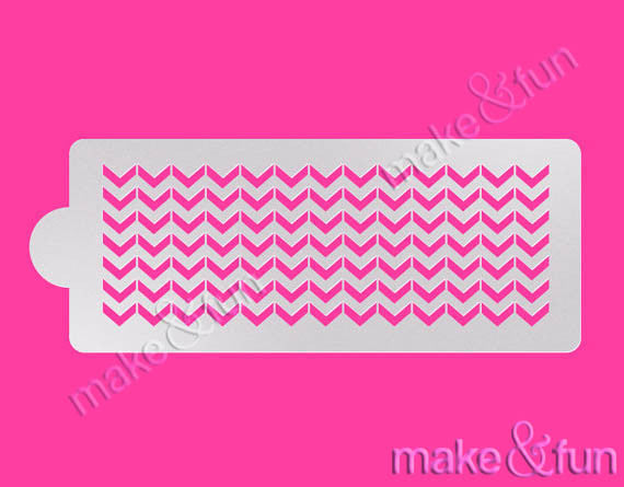 Chevron Cake Stencil, Decoupage Stencil|Chevron Bordüre Schablonen, Royal Icing