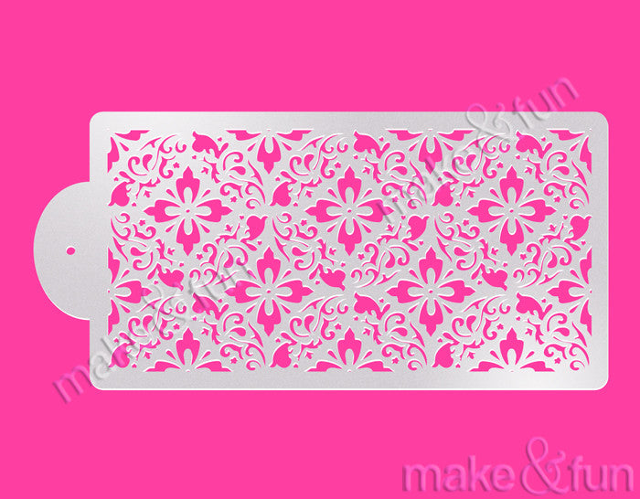 Flower Cake Stencil, Cookie Stencil, Decoupage Stencil|Blume Bordüre Torten Schablonen