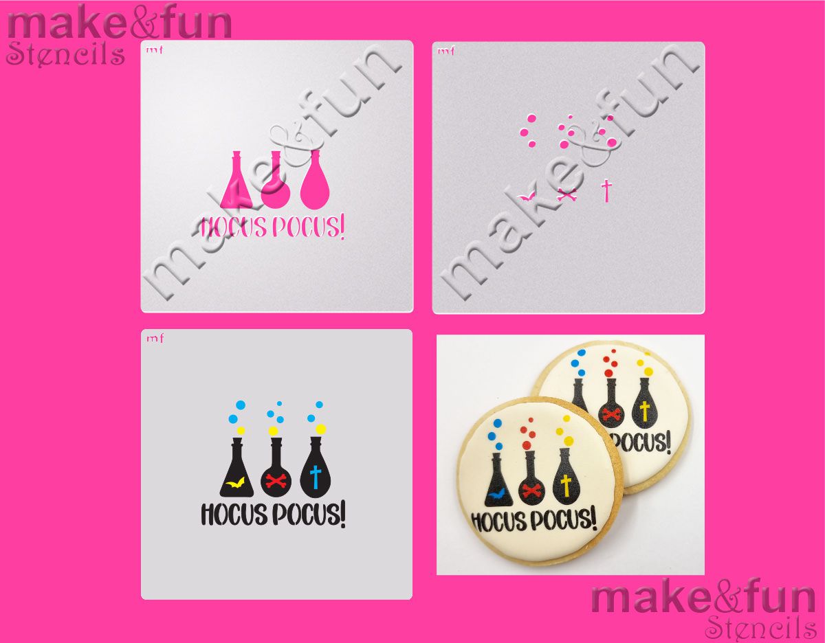 2 Piece Stencil set, Cookie Stencil Halloween Stencil and Royal Icing