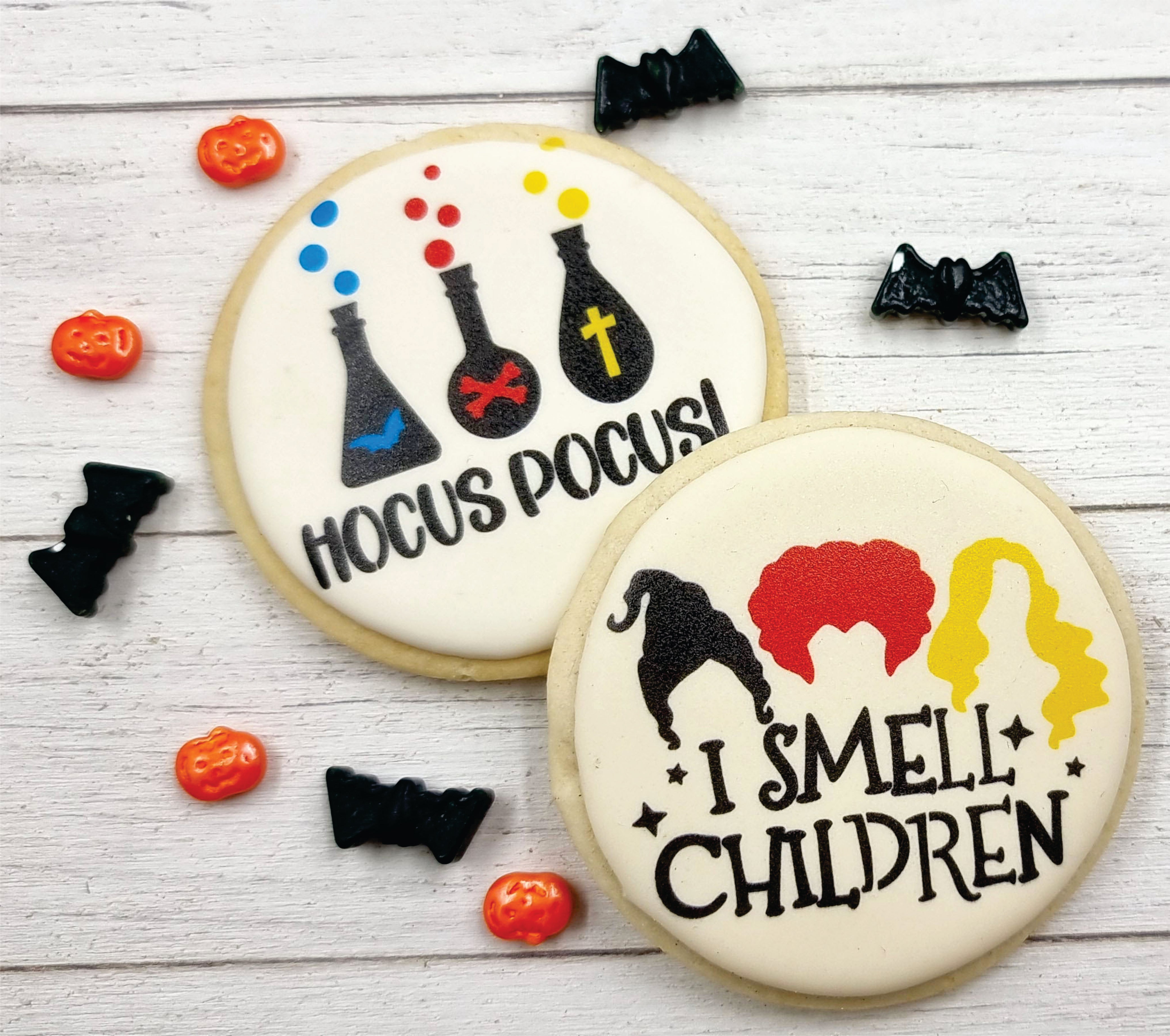 2 Piece Stencil set, Cookie Stencil Halloween Stencil and Royal Icing