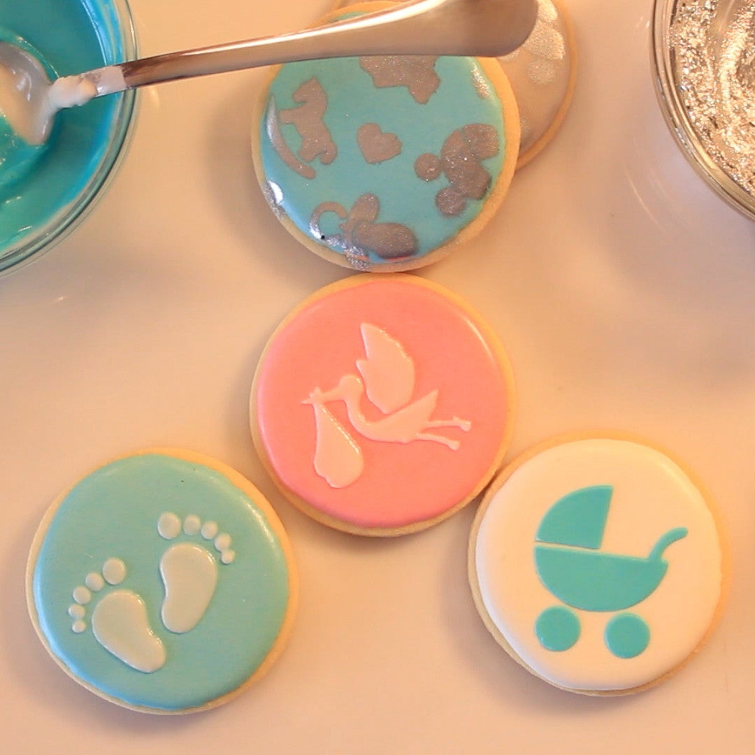 3 pcs Cake Stencil, Cookie Stencil, Baby shower Stencil|3 Stück Baby Shablonen, Airbrush