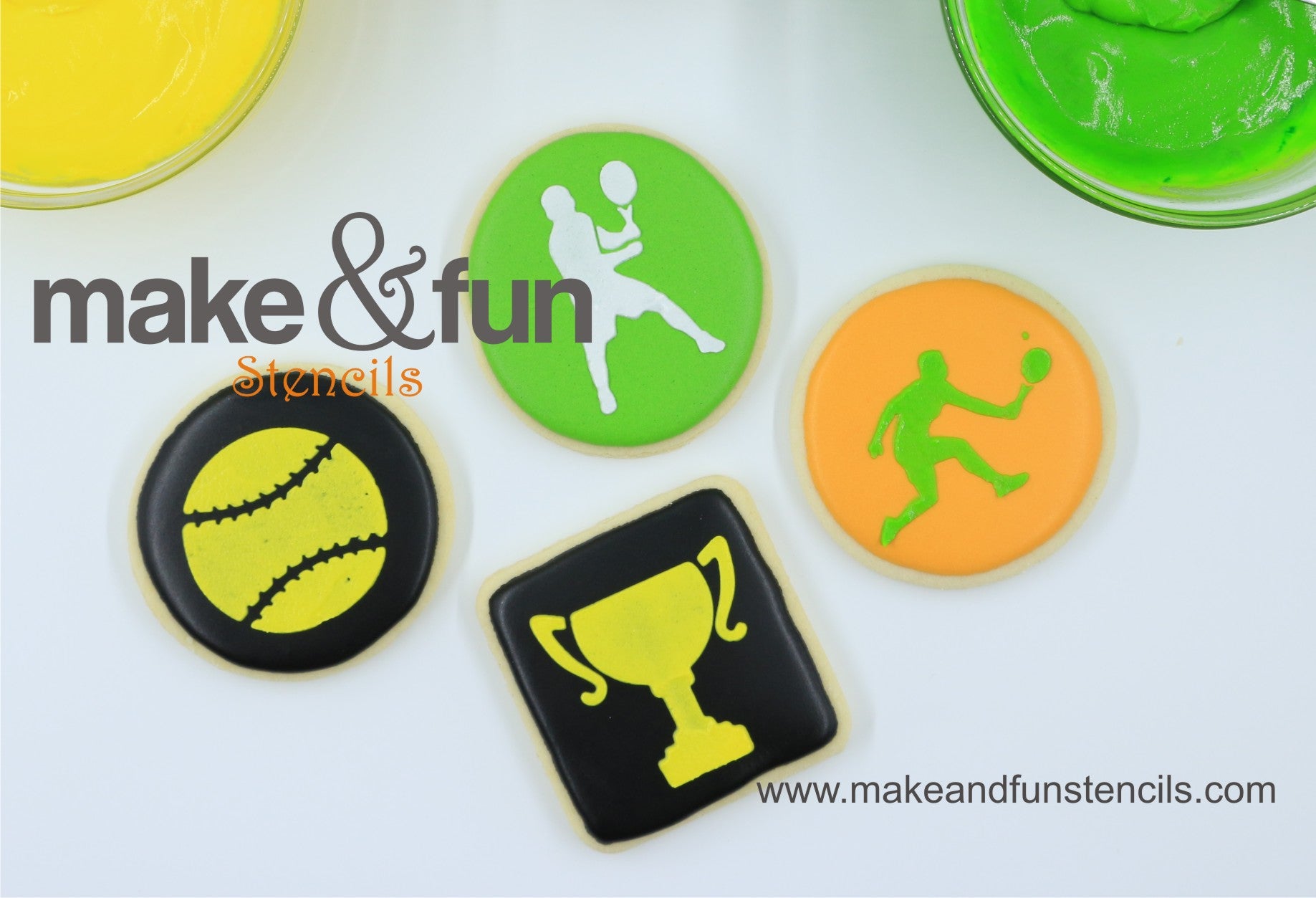 3 pcs Baseball Cookie Stencil, Custom Stencil|3 Stück Fußball Torten Shablonen, Airbrush