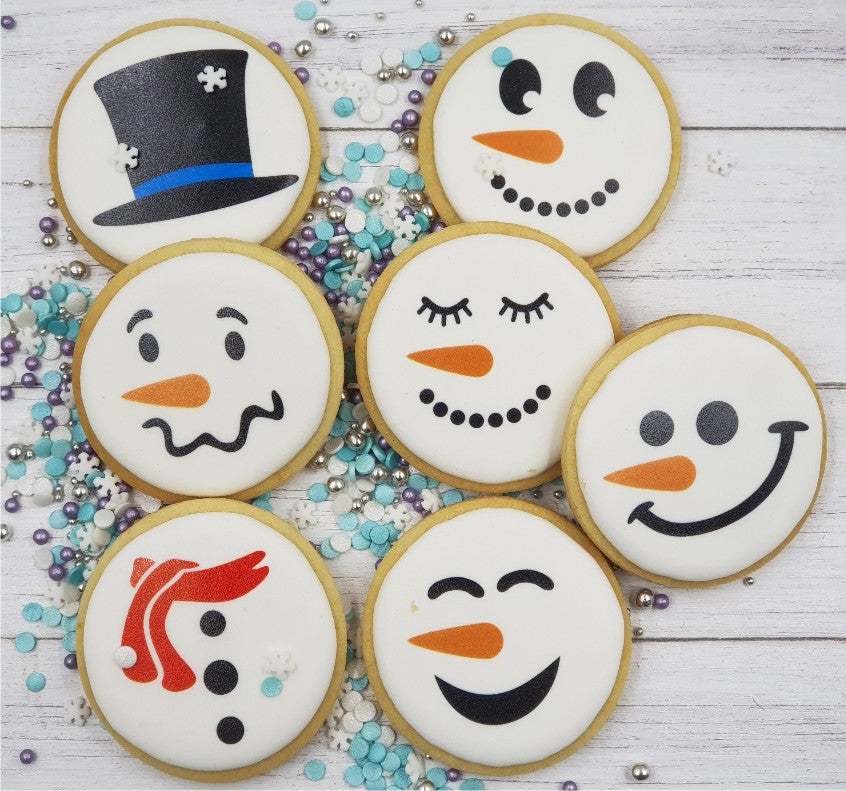 3 Piece Stencil set, Snowman Stencil|Fellmuster Schablonen, Airbrush und Royal Icing