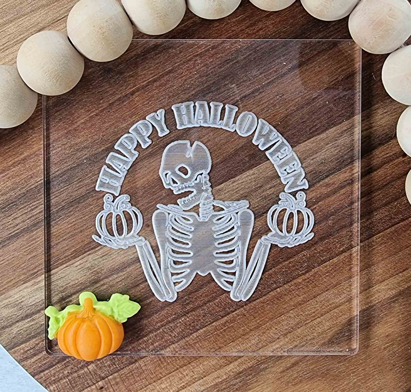 Skeleton Halloween Fondant Embosser Stamp, Cookie Stamp, DYO Stamp