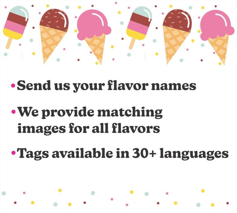 12pcs Gelato Flavor Labels, Ice Cream Markers, Flavor Tags, Gelato Stickers