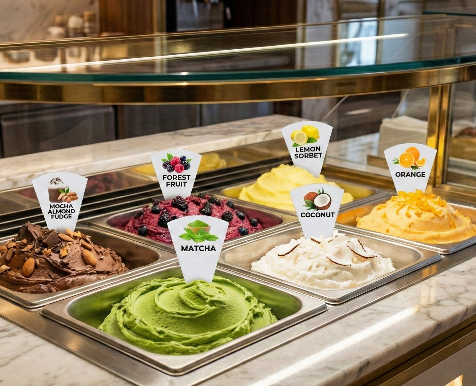 16 pcs Gelato Flavor Markers, Ice Cream  Labels, Flavor Tags