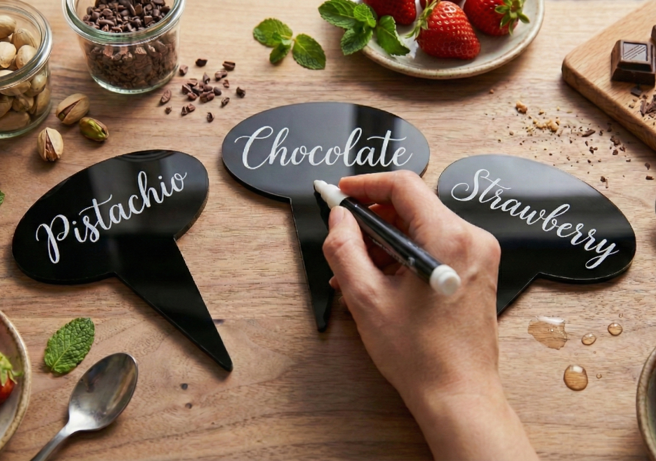 12 pcs Gelato Flavor Markers, Ice Cream Flavor Signs, Flavor Tags