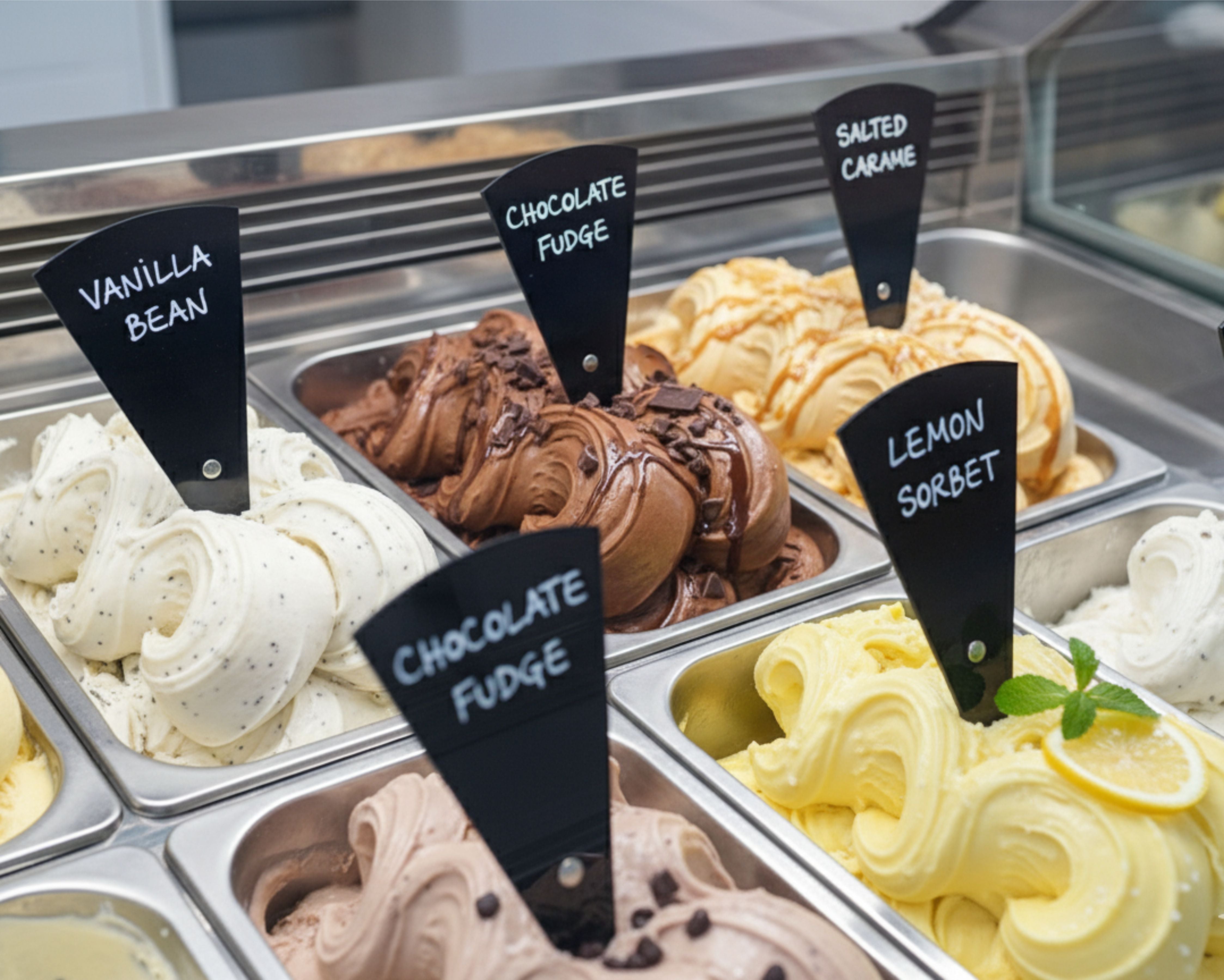 6 pcs Gelato Flavor Markers, Ice Cream Flavor Signs, Flavor Tags, Gelato Stickers, Ice Cream Sticks (Copy)