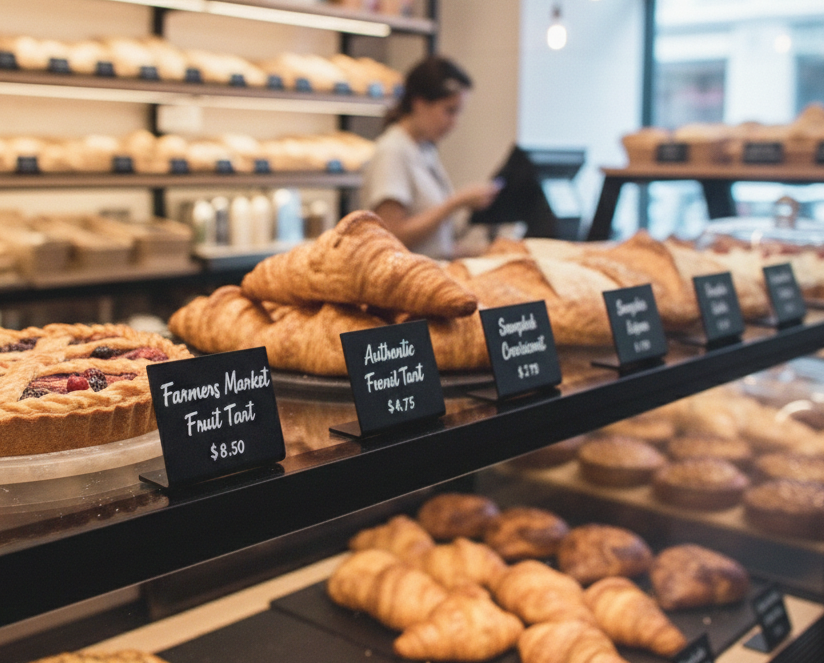 12 pcs Acrylic Display Stand with Clip | Reusable Menu Sign Holder | Table Sign for Bakery