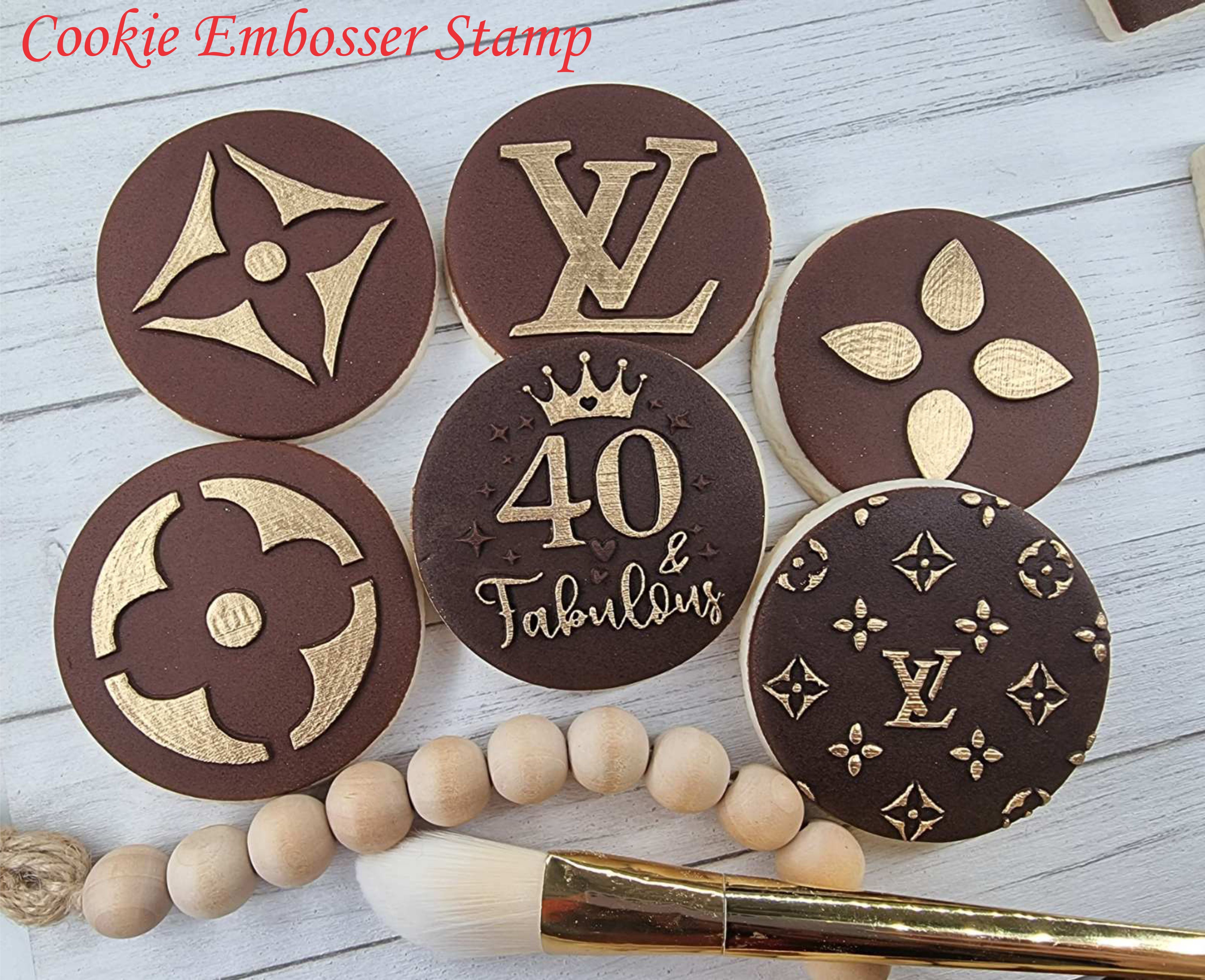 Designer Fondant Stamp Cookie Embosser Stamp LV Cookies