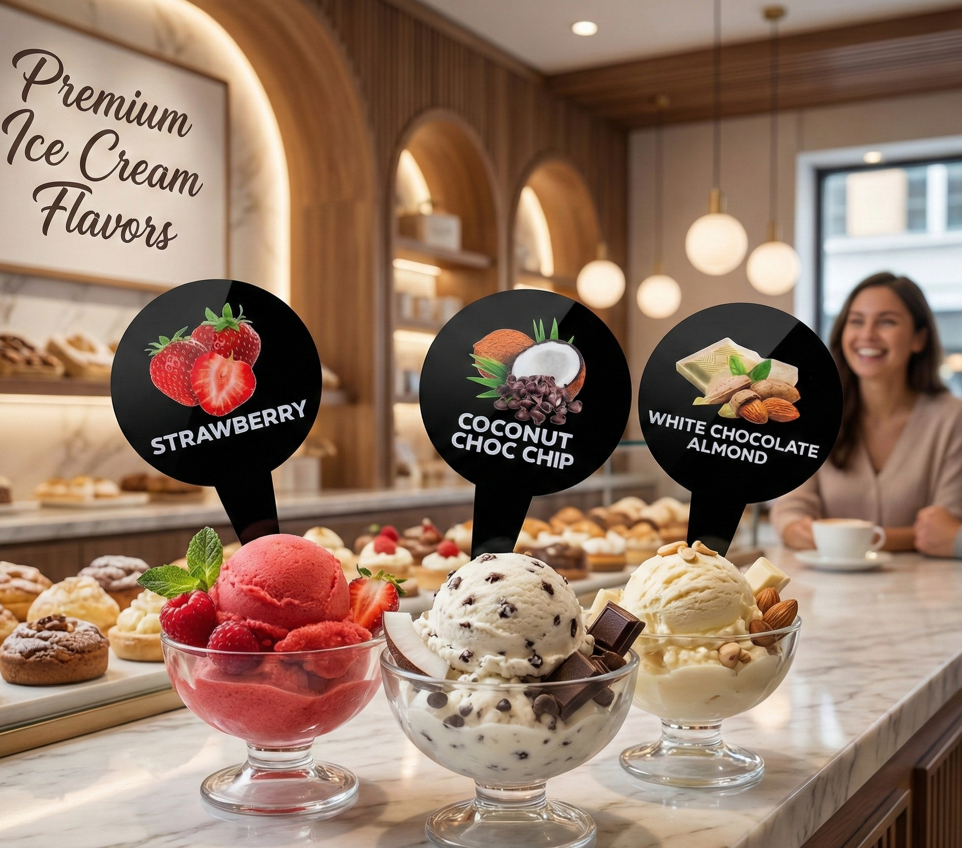 24pcs Gelato Flavor Markers, Ice Cream Labels, Flavor Tags