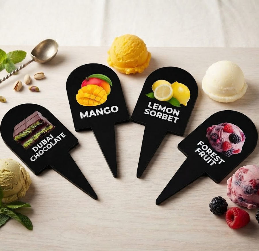 12pcs Gelato Flavor Tags, Ice Cream Labels, Flavor Markers