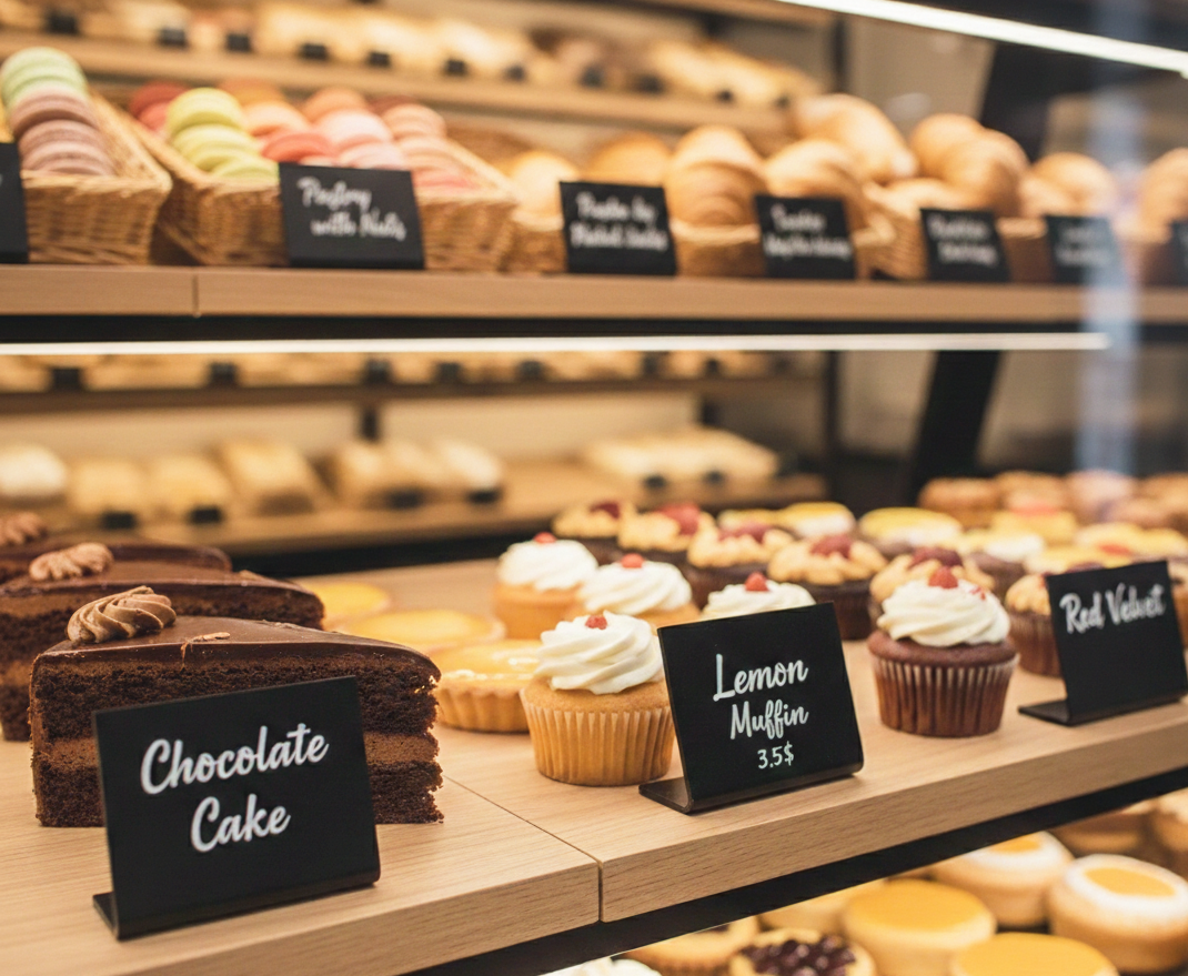 12 pcs Acrylic Display Stand with Clip | Reusable Menu Sign Holder | Table Sign for Bakery