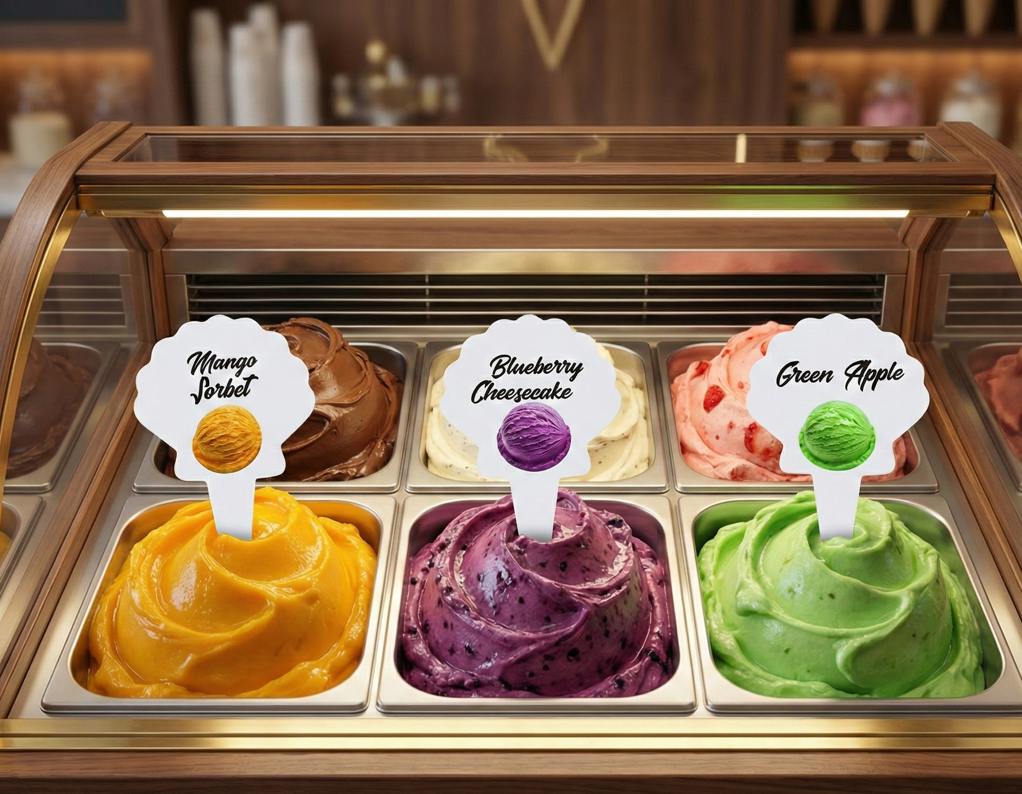 12pcs Gelato Flavor Labels, Ice Cream Markers, Flavor Tags