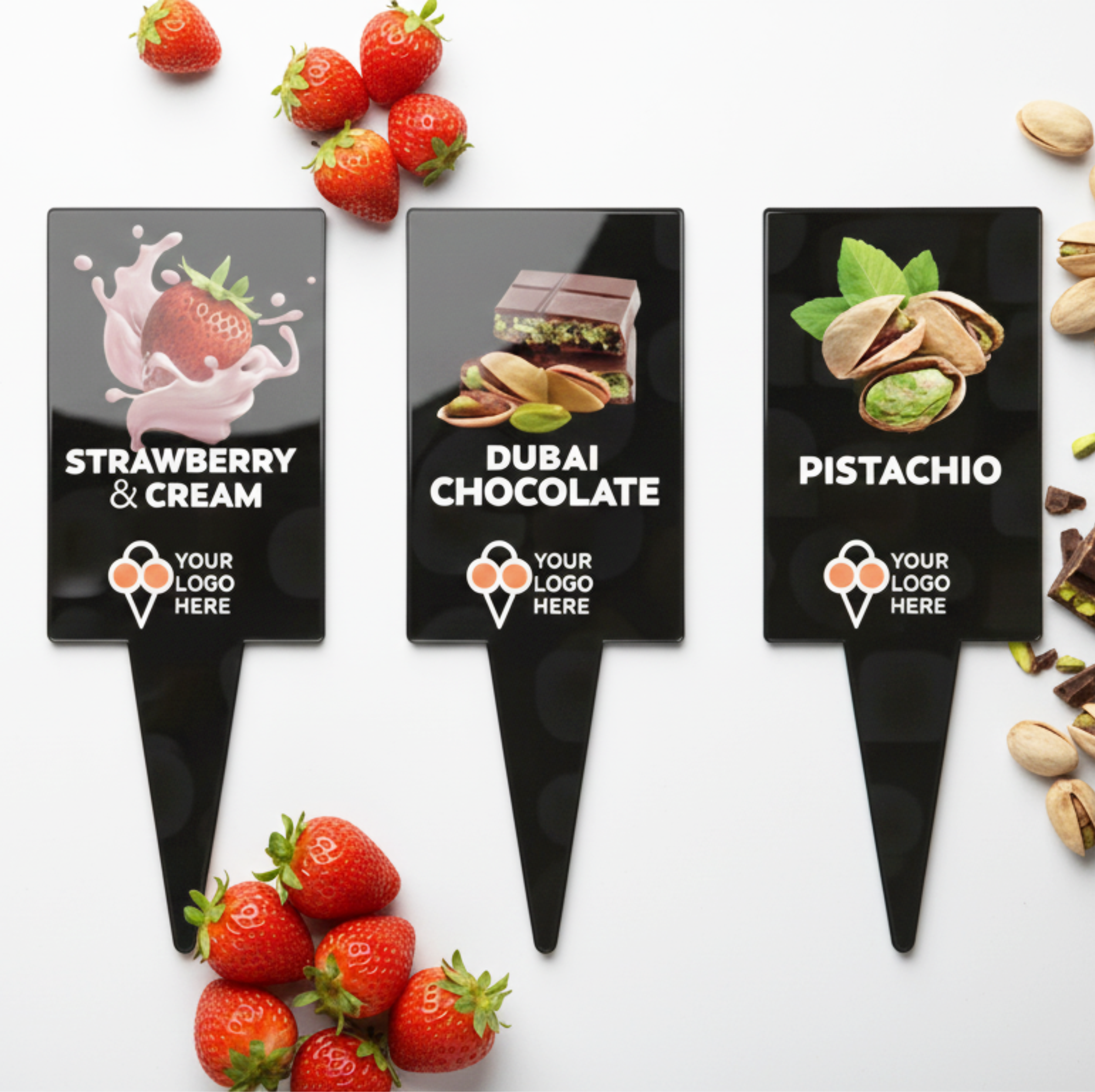 12pcs Gelato Flavor Markers, Ice Cream Labels, Flavor Tags, Gelato Stickers