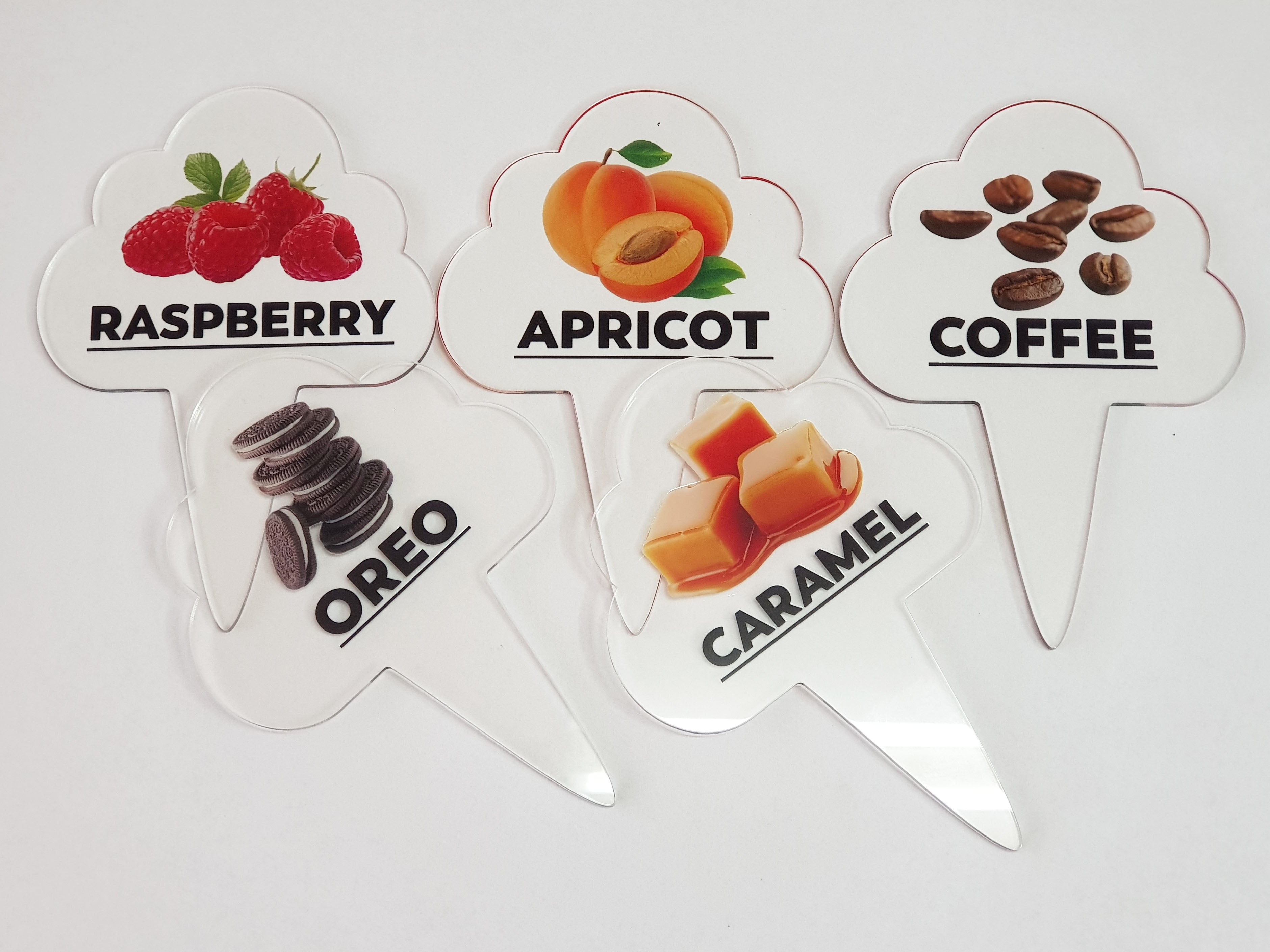 30 pcs Gelato Flavor Markers, Ice Cream Labels, Flavor Tags,Gelato Stickers, Ice Cream Sticks