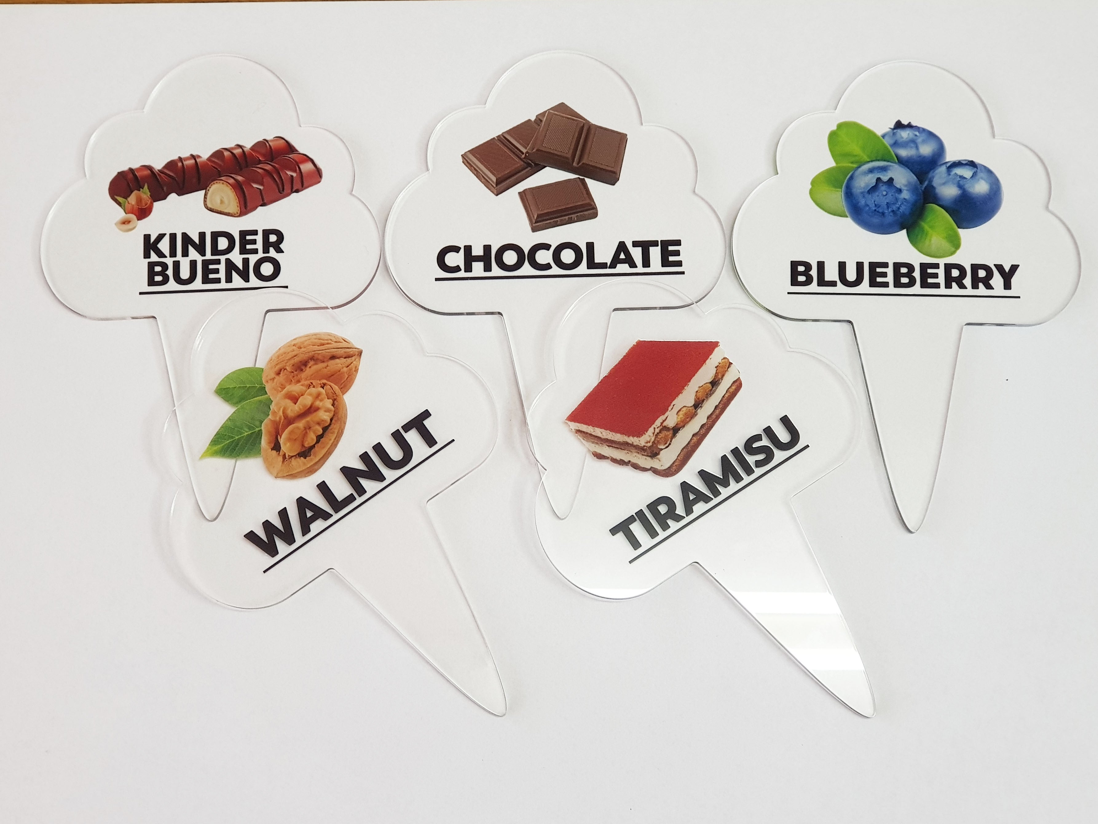 30 pcs Gelato Flavor Markers, Ice Cream Labels, Flavor Tags,Gelato Stickers, Ice Cream Sticks