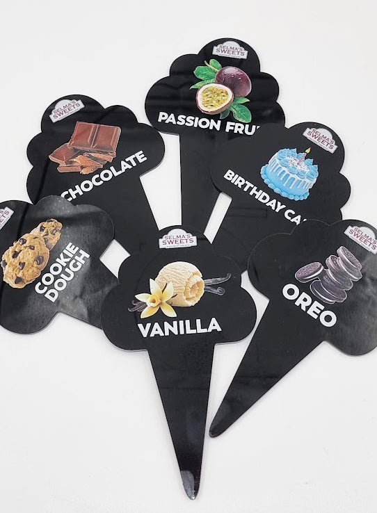12pcs Flavor Markers, Ice Cream Labels, Flavor Tags, Gelato Stickers