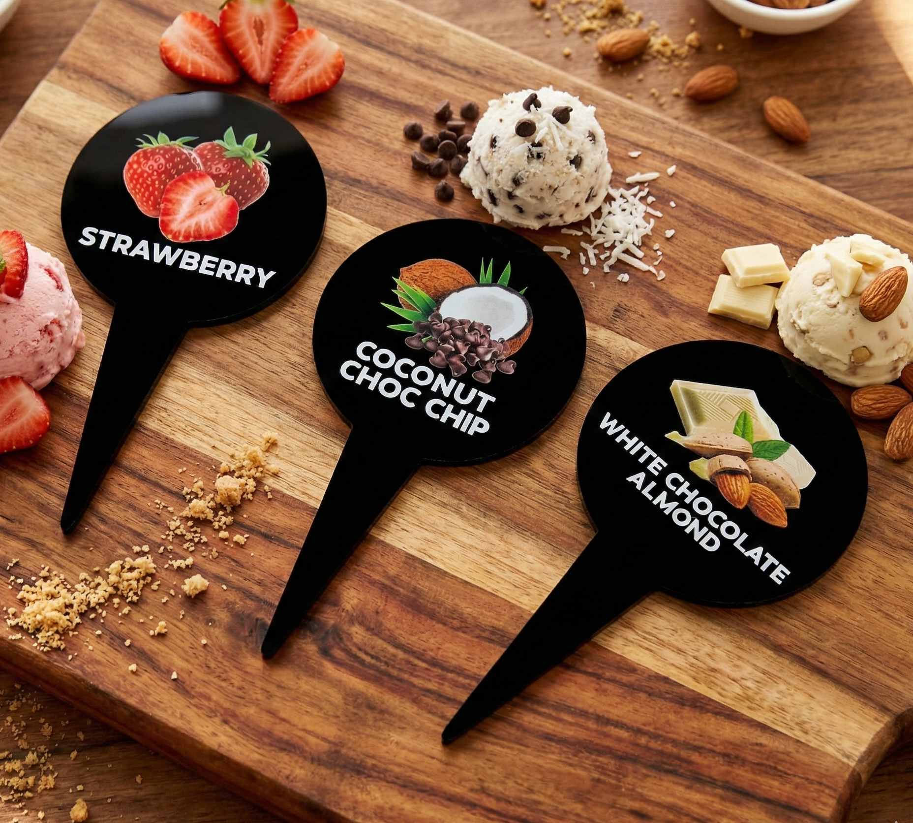 24pcs Gelato Flavor Markers, Ice Cream Labels, Flavor Tags