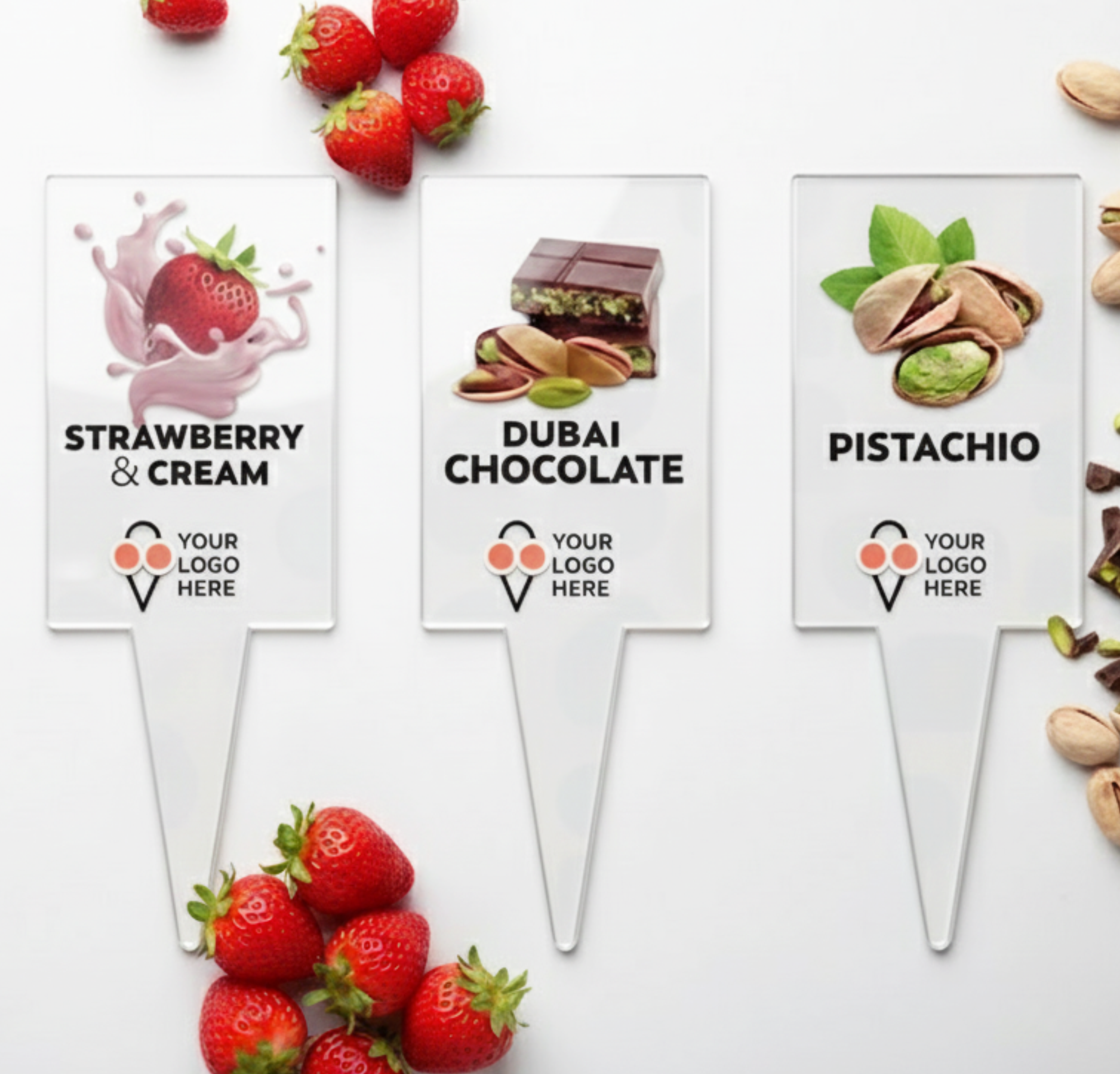 12pcs Gelato Flavor Markers, Ice Cream Labels, Flavor Tags, Gelato Stickers