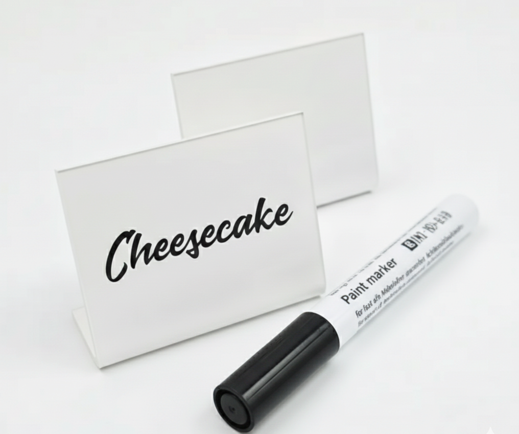 12 pcs Acrylic Display Stand with Clip | Reusable Menu Sign Holder | Table Sign for Bakery