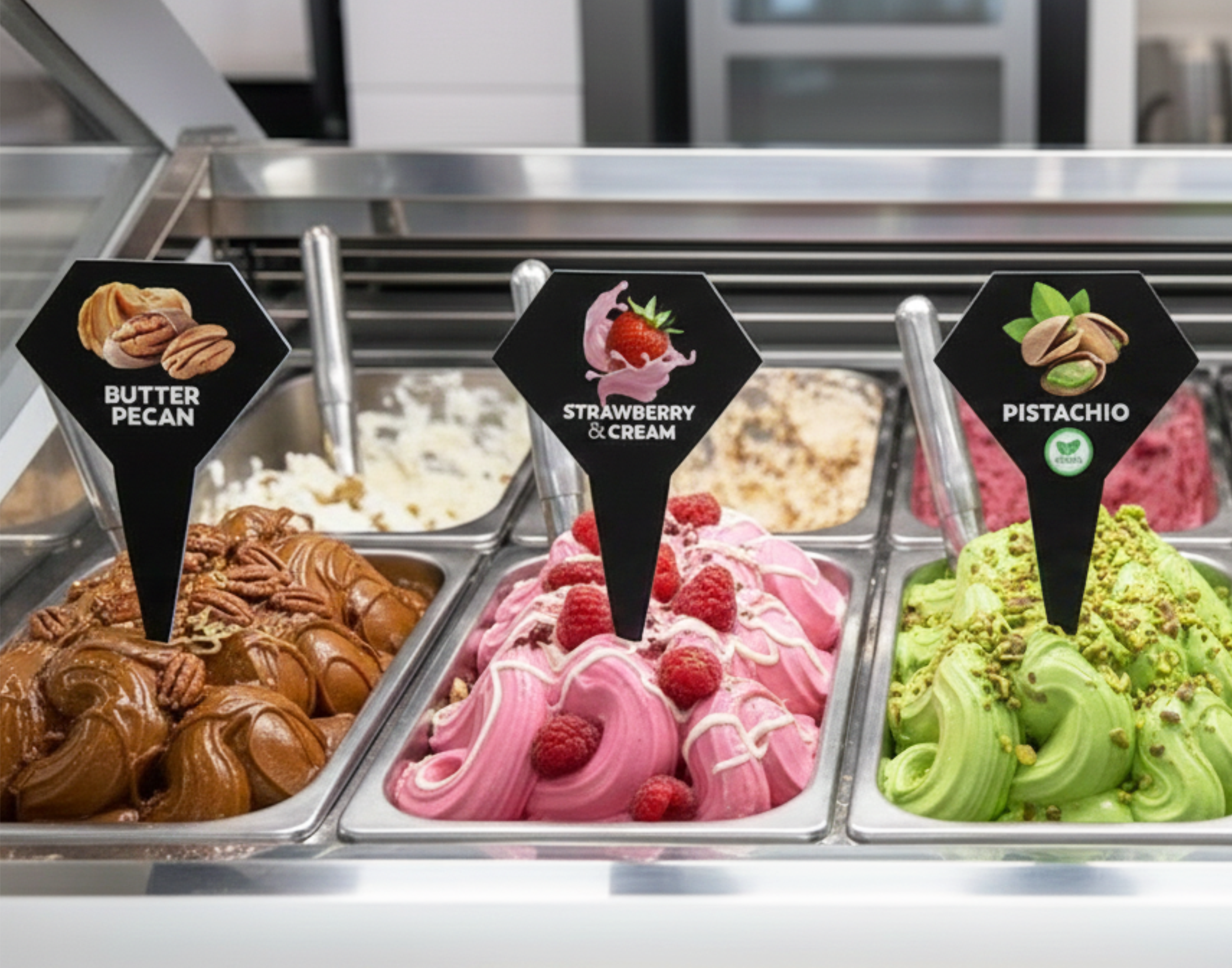 12pcs Gelato Flavor Markers, Ice Cream Labels, Flavor Tags, Gelato Stickers