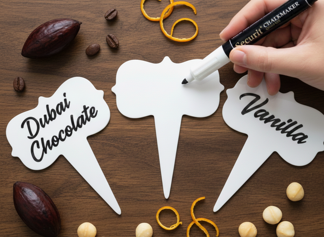 24 pcs Gelato Flavor Markers, Ice Cream Flavor Signs, Flavor Tags