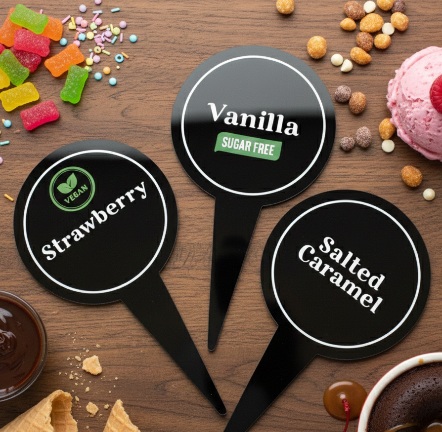 12 pcs Gelato Flavor Markers, Ice Cream Flavor Signs, Flavor Tags