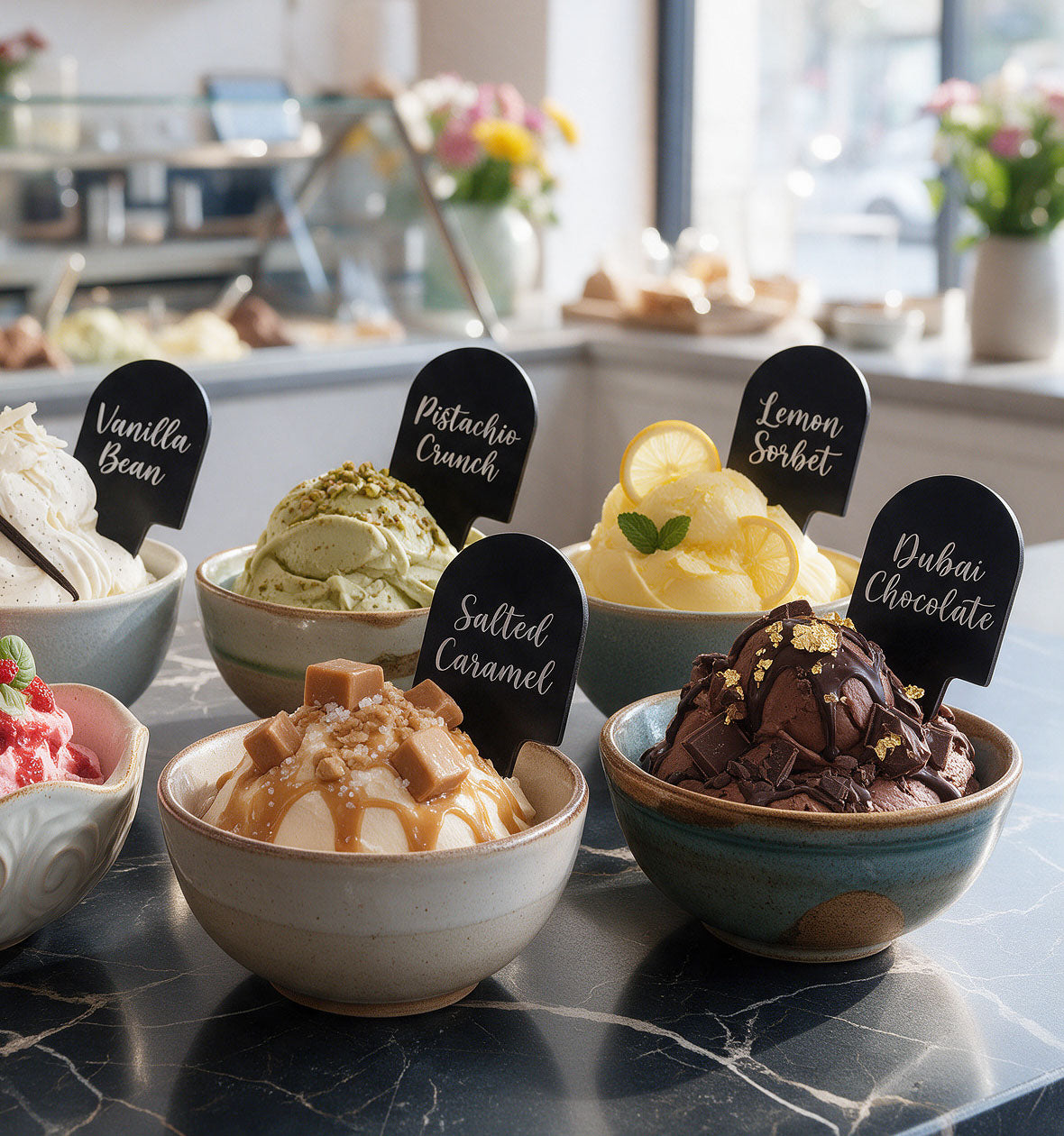 12 pcs Gelato Flavor Markers, Ice Cream Flavor Signs, Flavor Tags, Gelato Stickers, Ice Cream Sticks