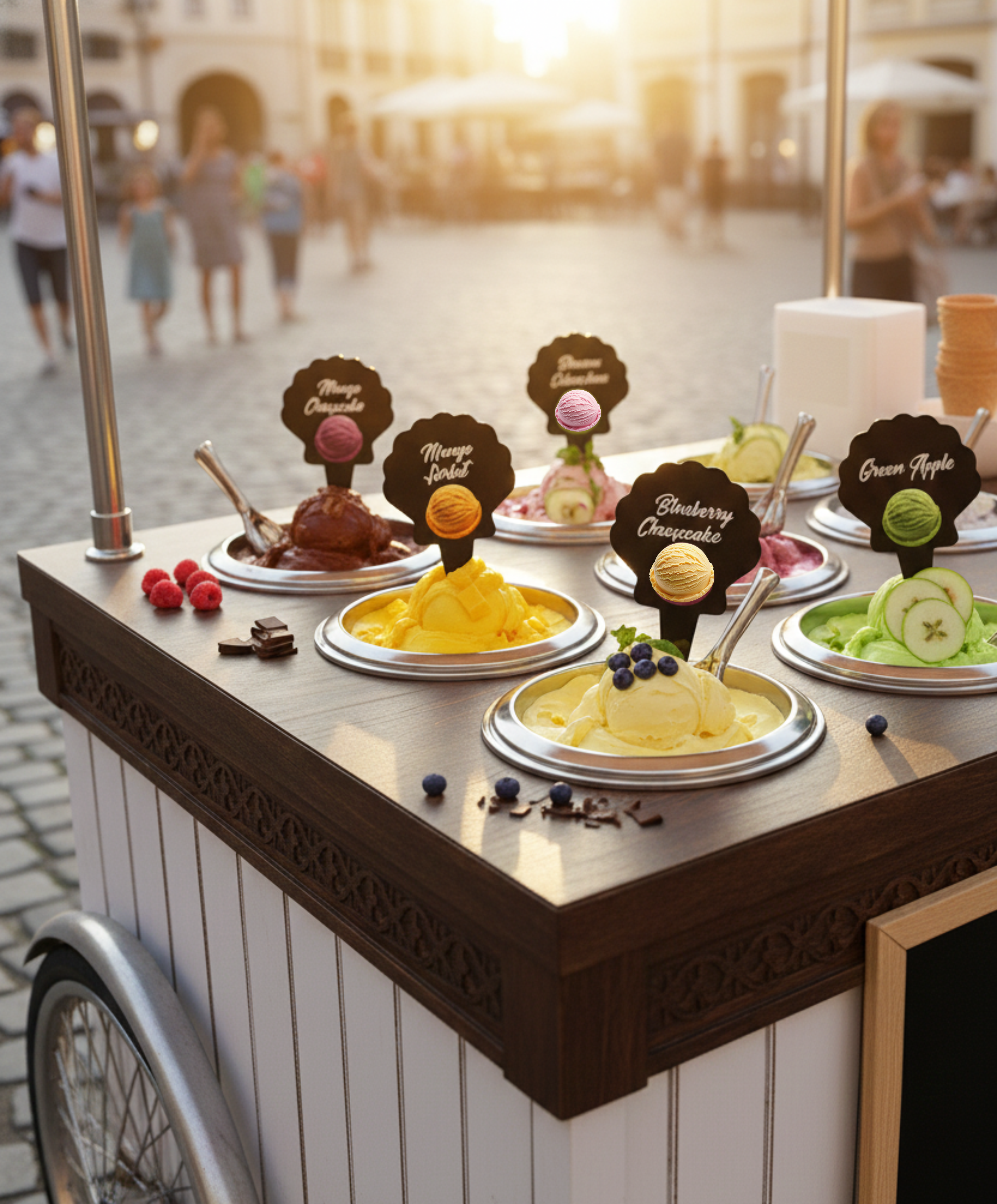 12pcs Gelato Flavor Labels, Ice Cream Markers, Flavor Tags, Gelato Stickers