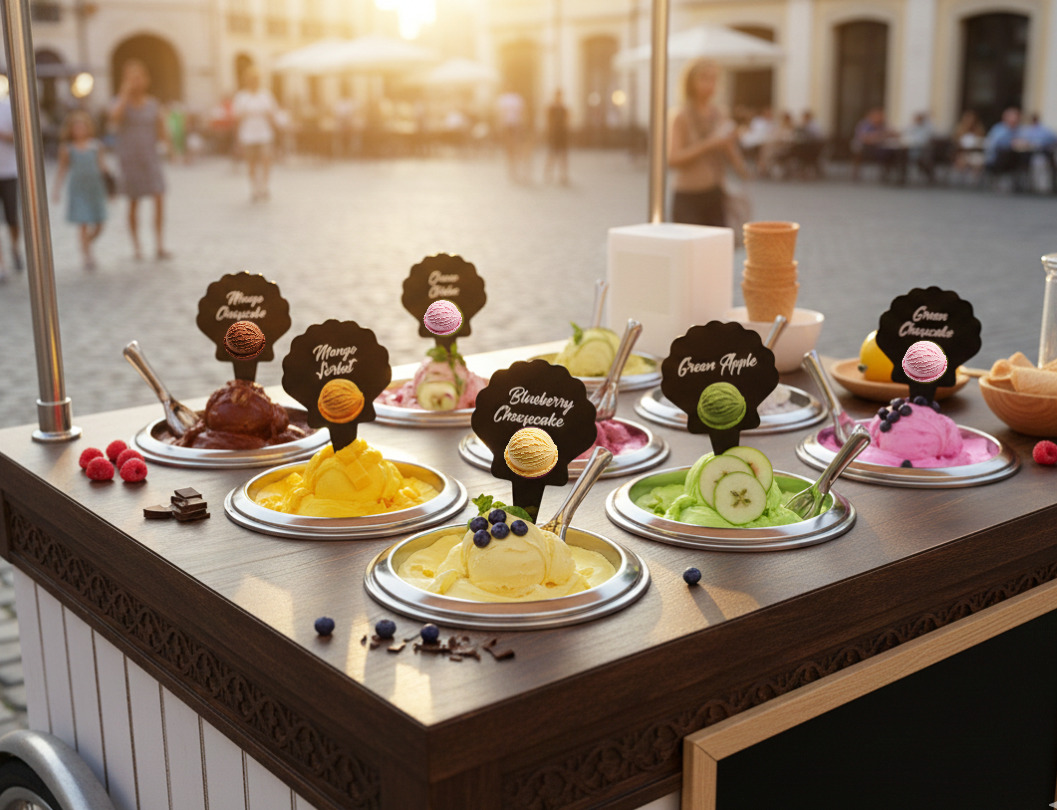 12pcs Gelato Flavor Labels, Ice Cream Markers, Flavor Tags, Gelato Stickers